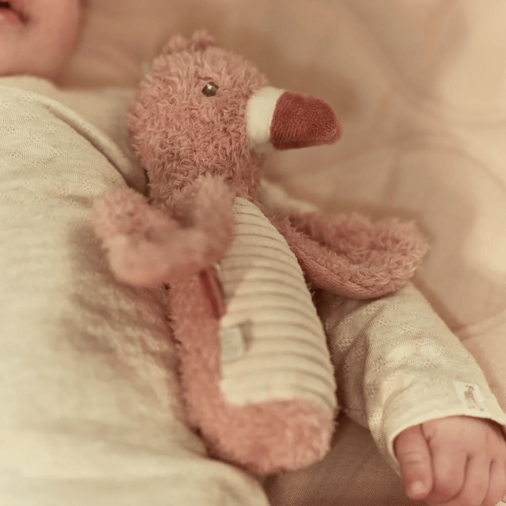 Little Dutch Safari Friends Squeaker with Rattle Flamingo