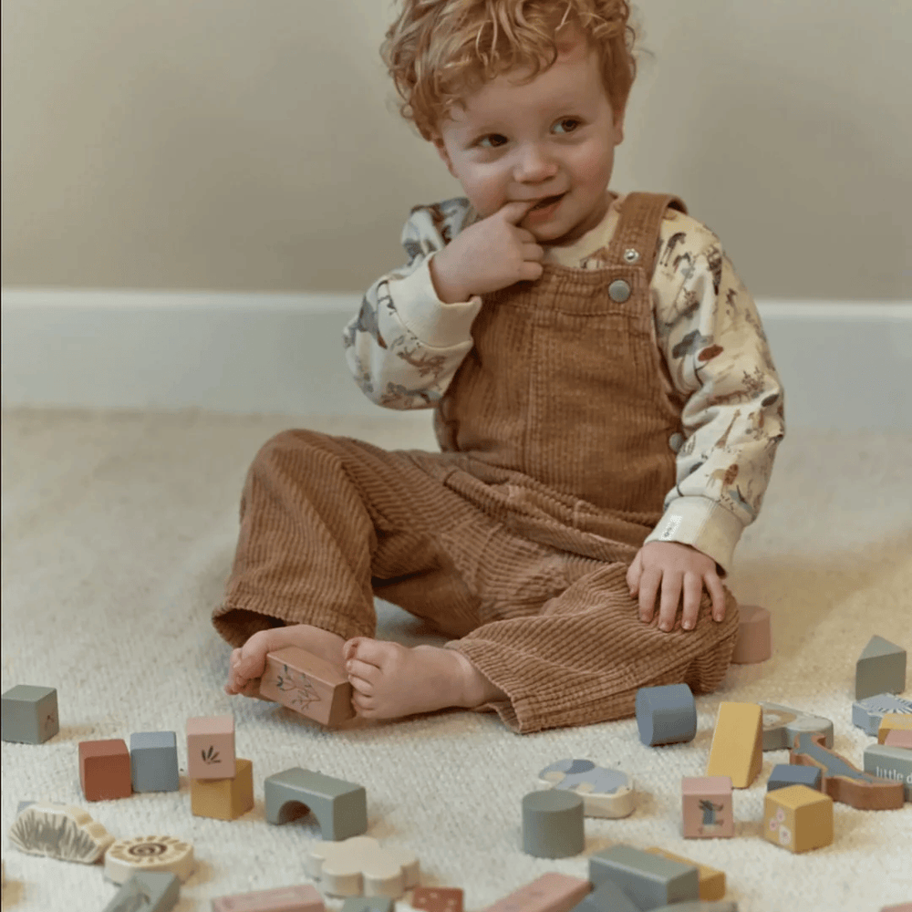 Little Dutch Safari Friends Wooden Building Blocks