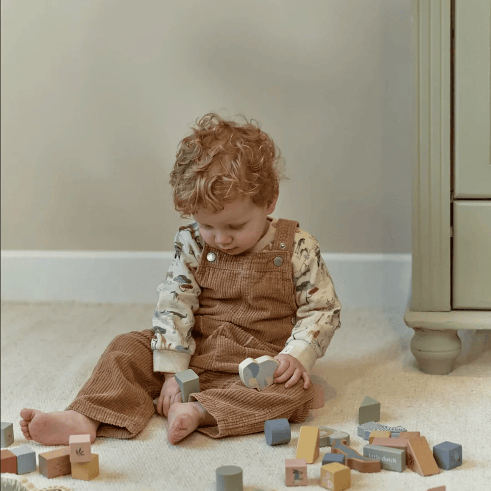 Little Dutch Safari Friends Wooden Building Blocks