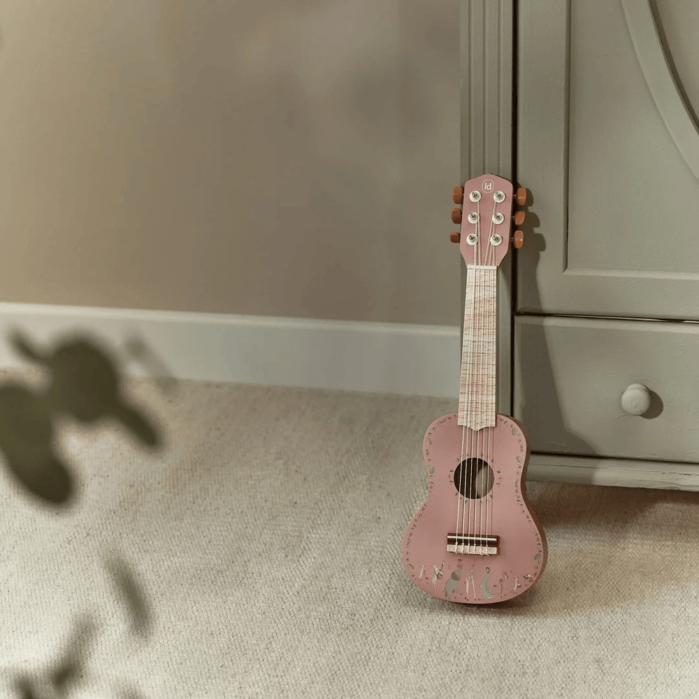 Little Dutch Safari Friends Wooden Guitar Pink