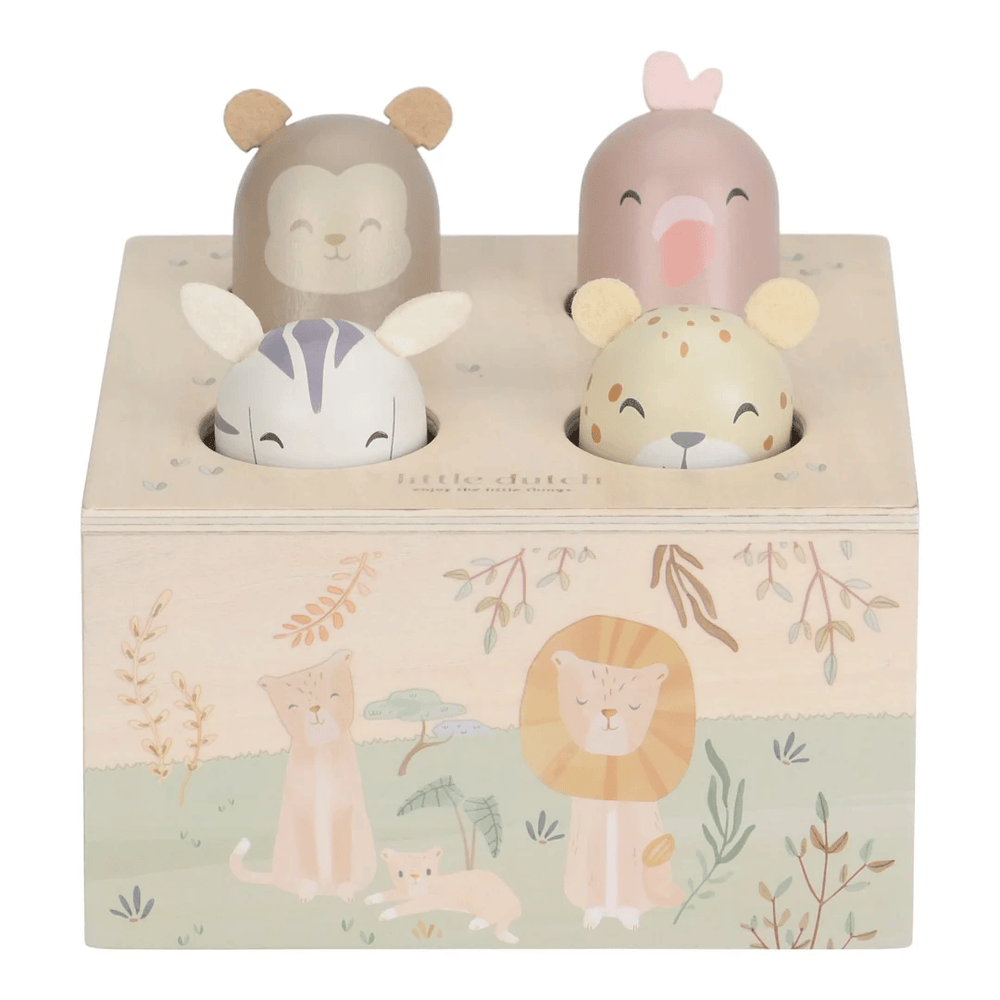 Little Dutch Safari Friends Wooden Pop-Up Toy