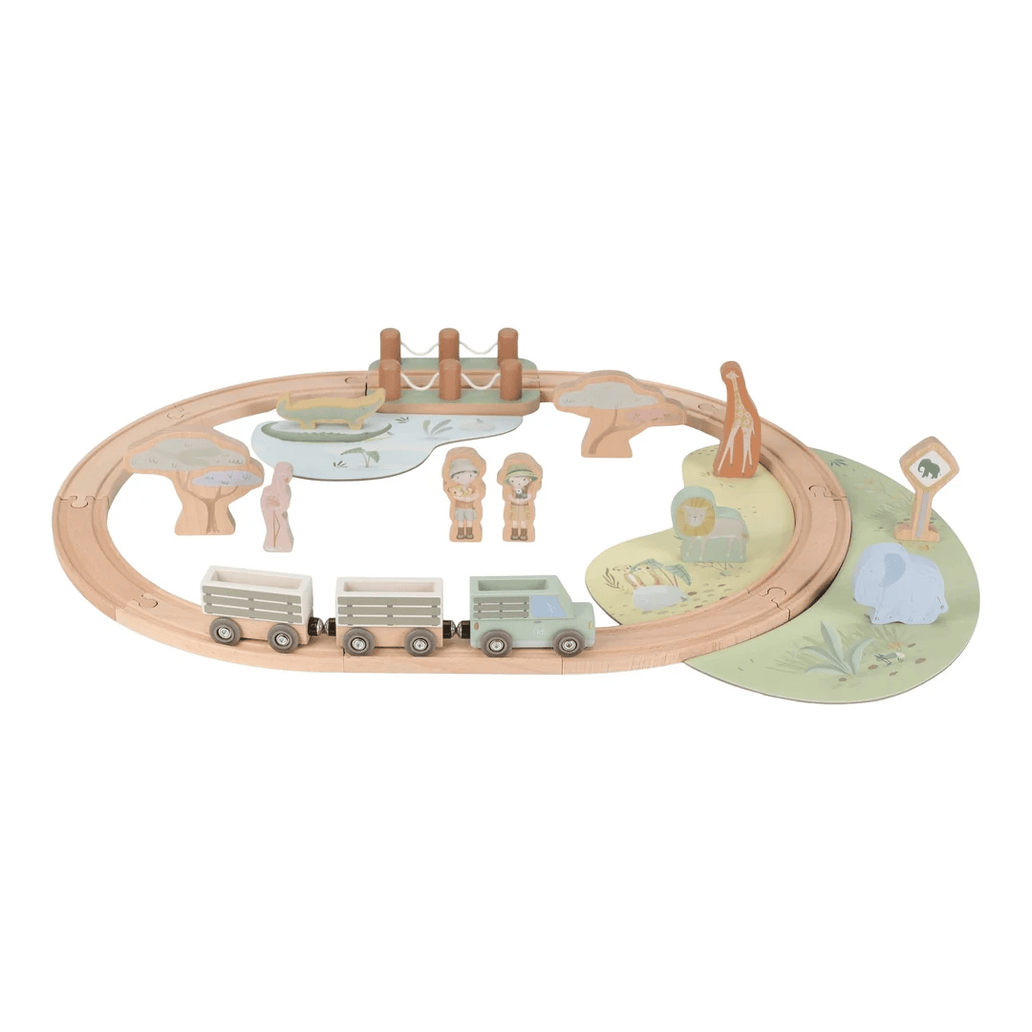 Little Dutch Safari Friends Wooden Train Set