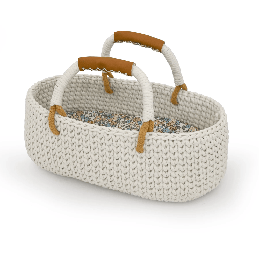 Lola & Bear Knitted Basket & Pink Bedding Set - 36 cm