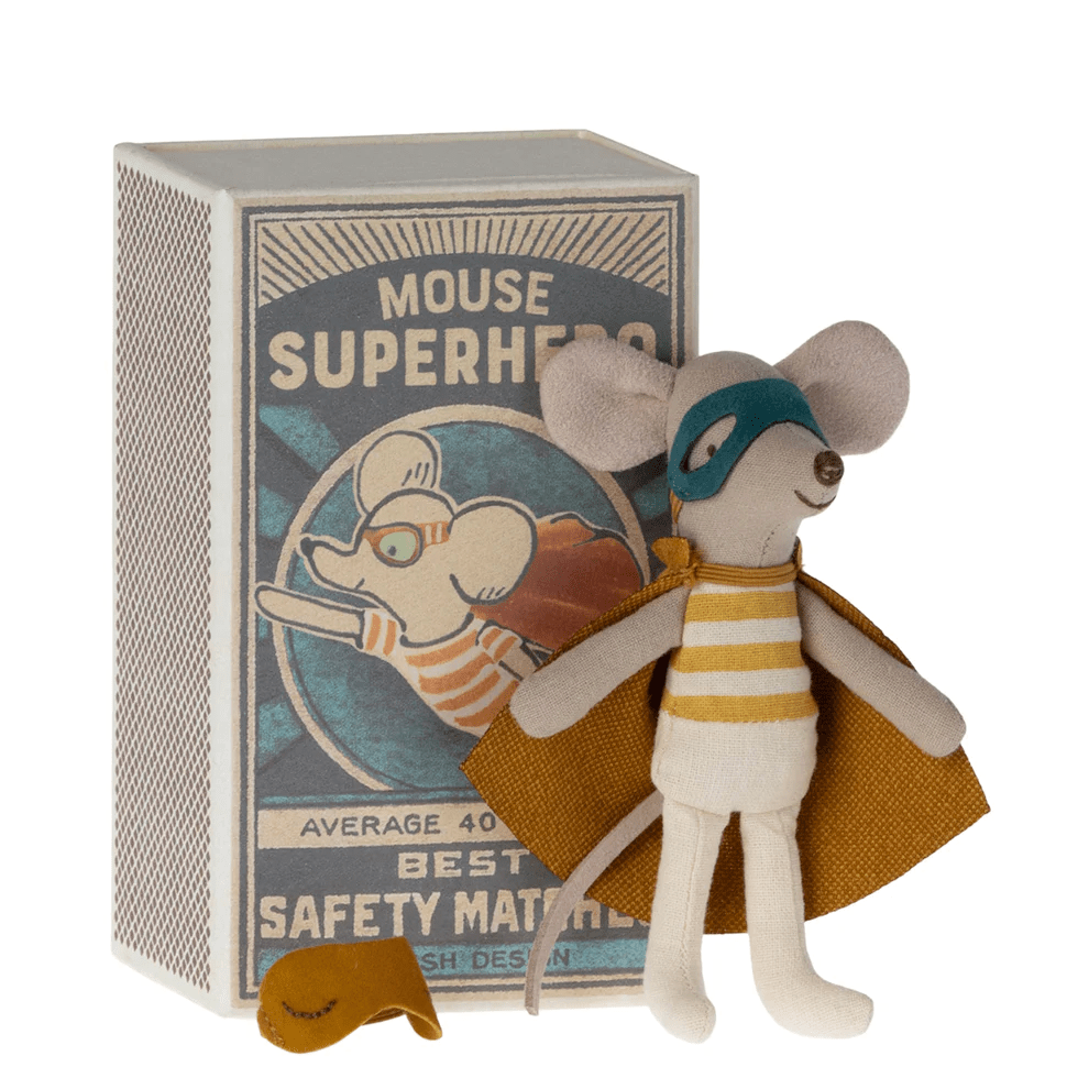 Maileg  Super Hero Mouse in Matchbox