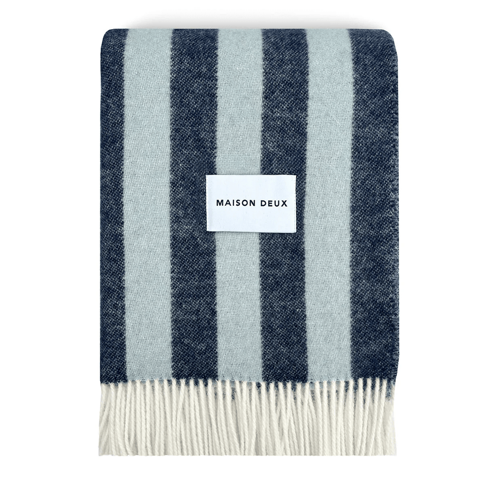 Maison Deux Candy Wrap Blanket Navy Ice Blue