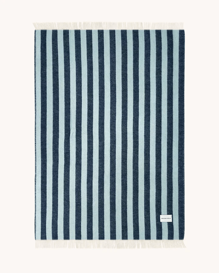 Maison Deux Candy Wrap Blanket Navy Ice Blue