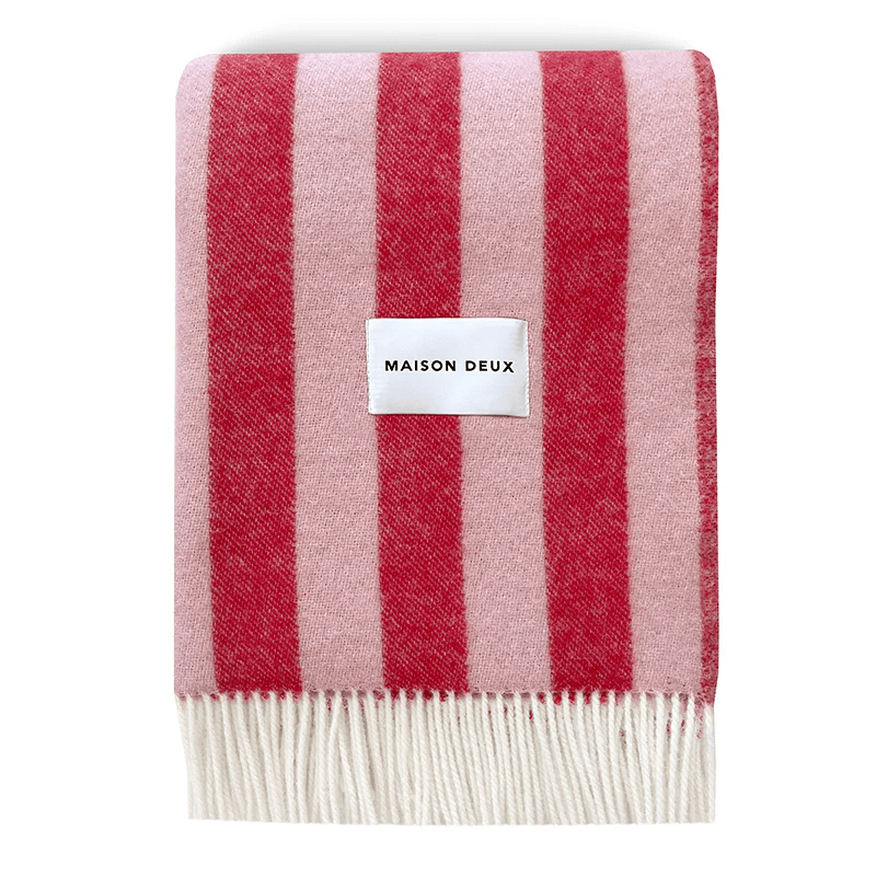 Maison Deux Candy Wrap Blanket Pink Cherry