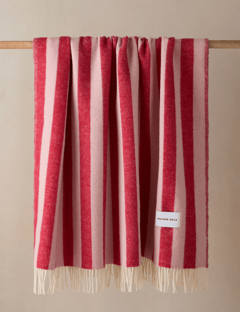 Maison Deux Candy Wrap Blanket Pink Cherry