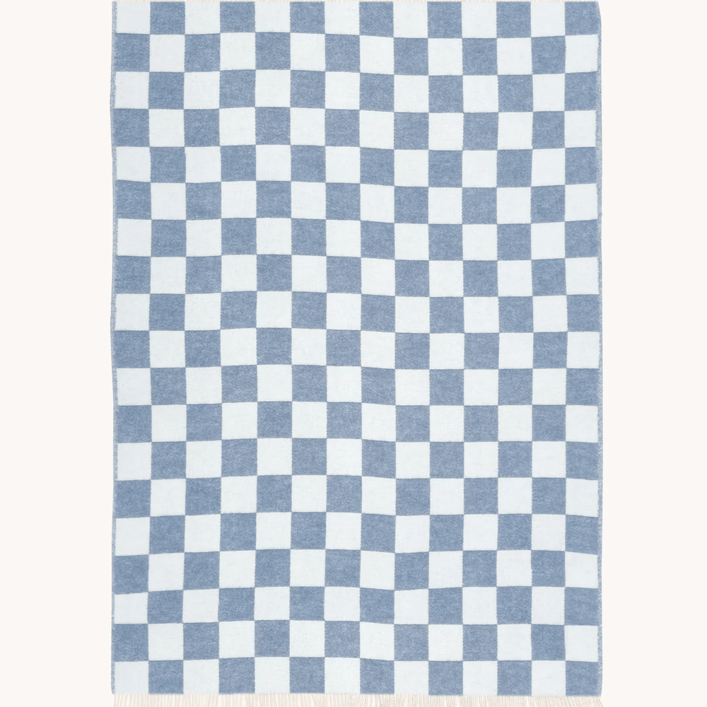 Maison Deux Checkerboard Blanket Denim / White