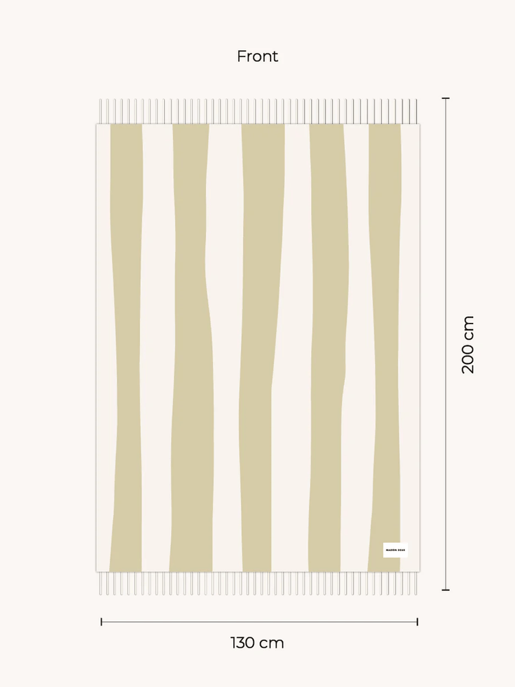 Maison Deux Rough Stripe Blanket - Sand