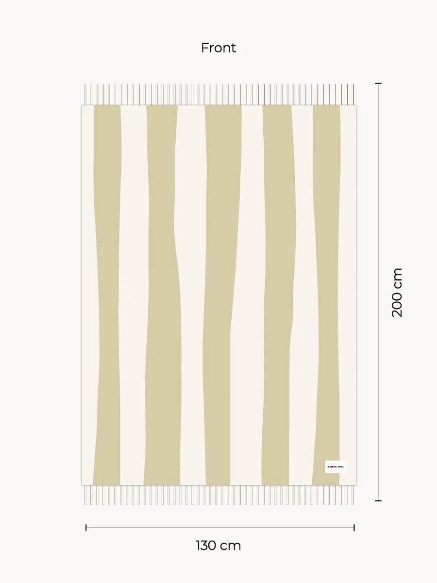 Maison Deux Rough Stripe Blanket - Sand