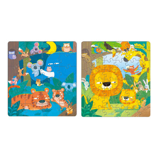 Mieredu 2 In 1 Magnetic Puzzle - Day & Night Jungle