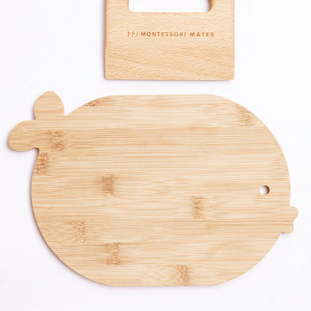 Montessori Mates Wooden Kids Cutting Board + Knife Set