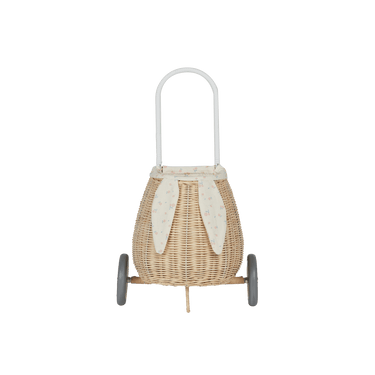 Olli Ella Rattan Bunny Luggy with Lining - Pansy