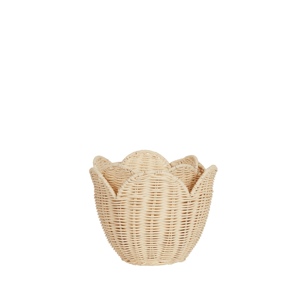 Olli Ella Rattan Lily Basket Set Buttercream