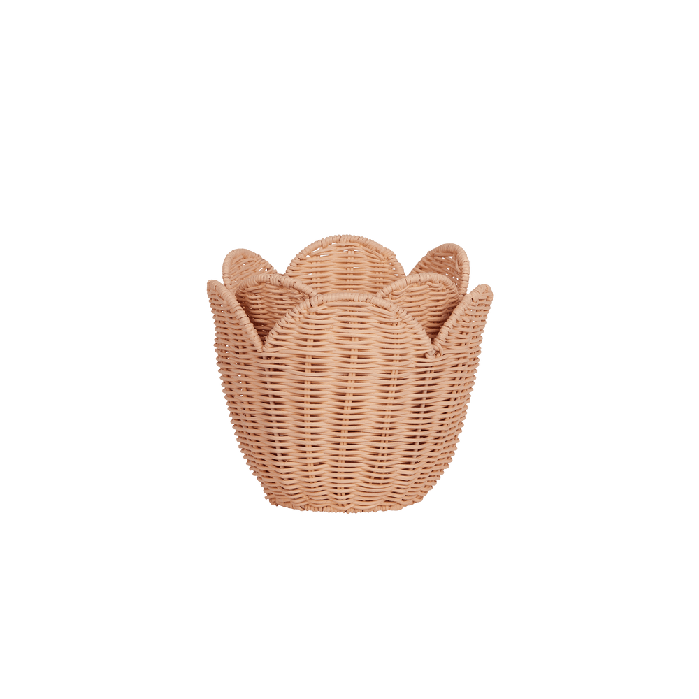 Olli Ella Rattan Lily Basket Set Seashell Pink