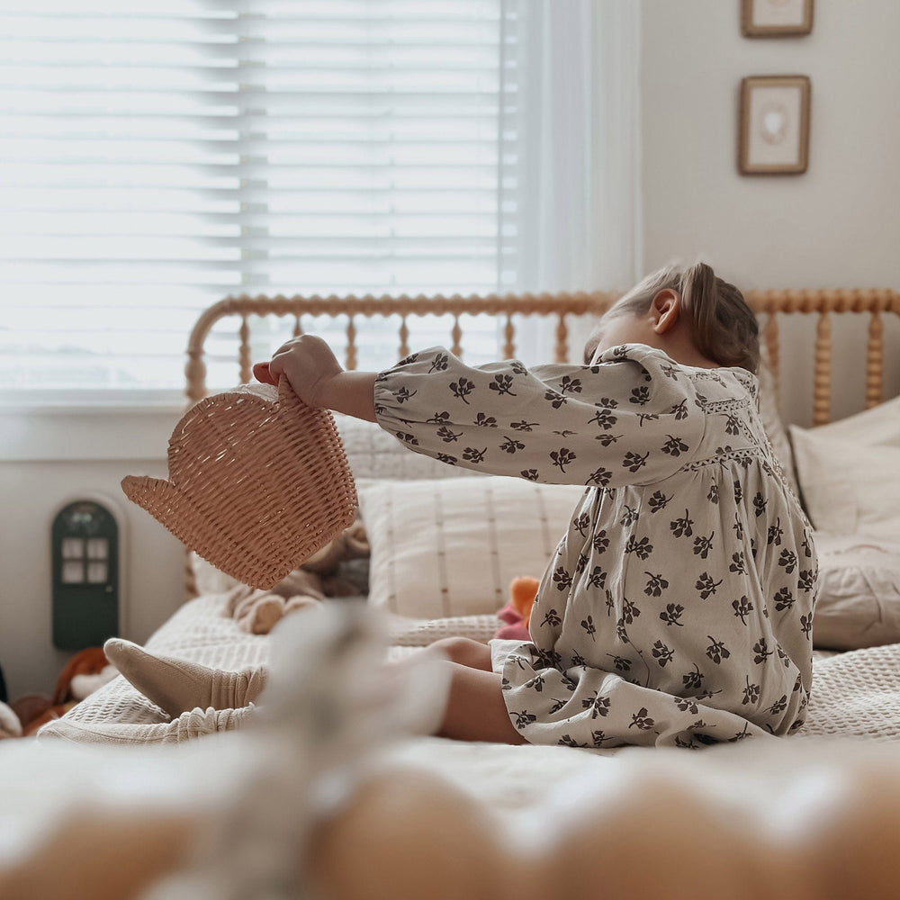 Olli Ella Rattan Lily Basket Set Seashell Pink