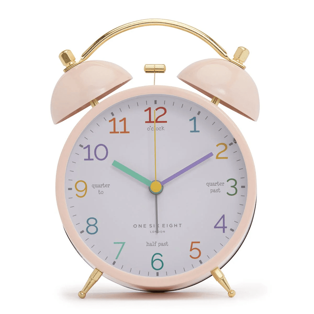 One Six Eight London LEARN The Time Alarm Clock Blush Pink