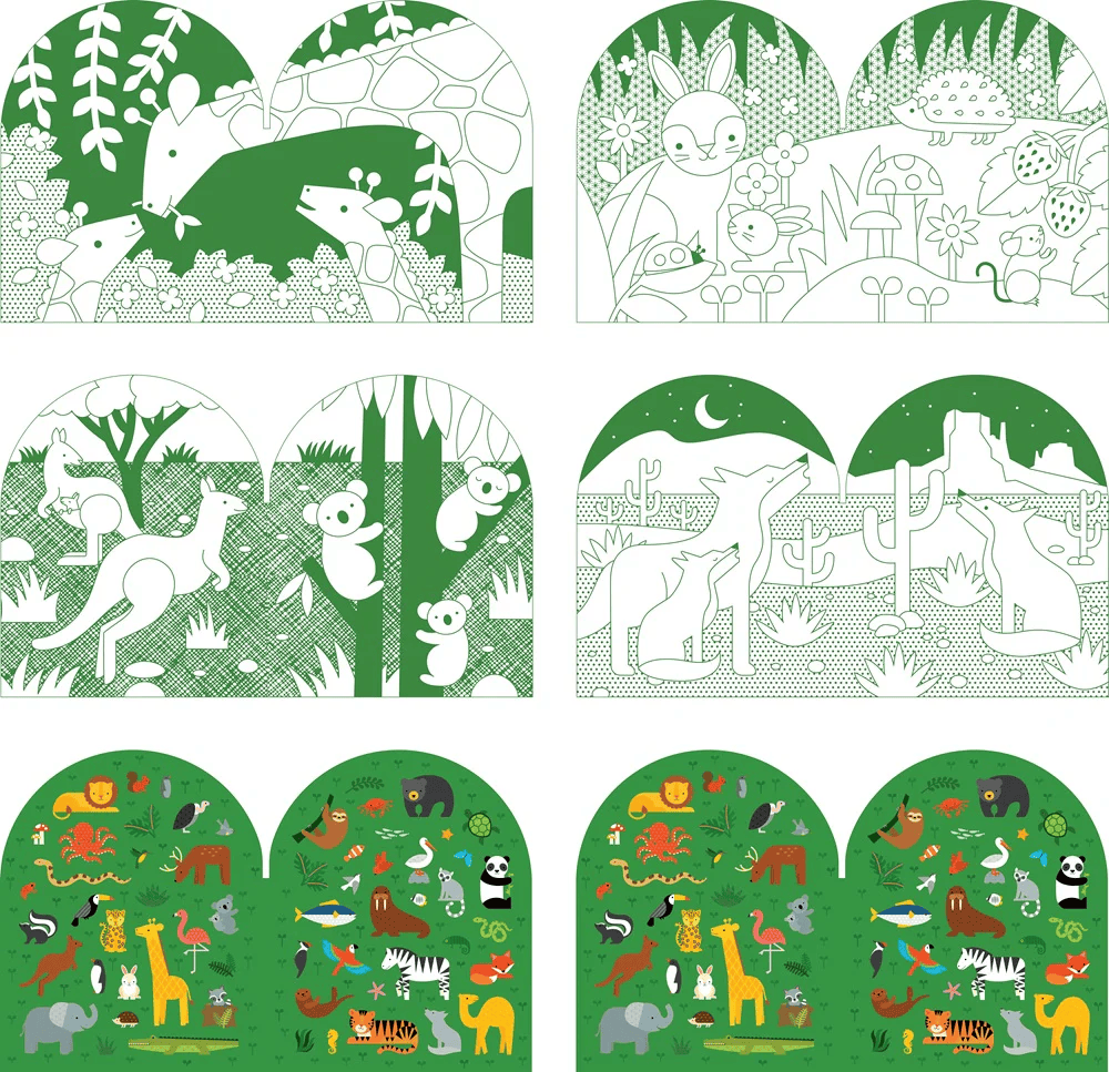 Petit Collage Colouring Book with Sticker - Wild World