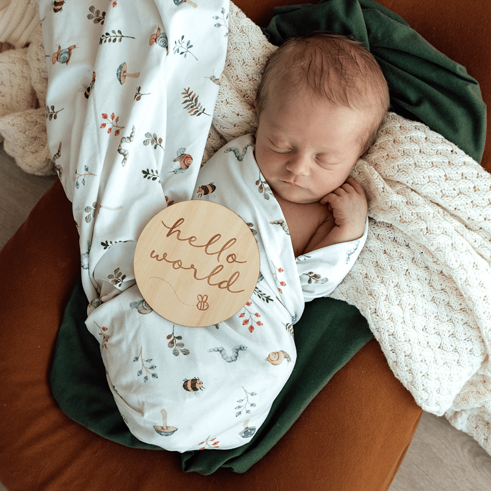 Snuggle Hunny Garden Friends Organic Jersey Wrap & Beanie Set