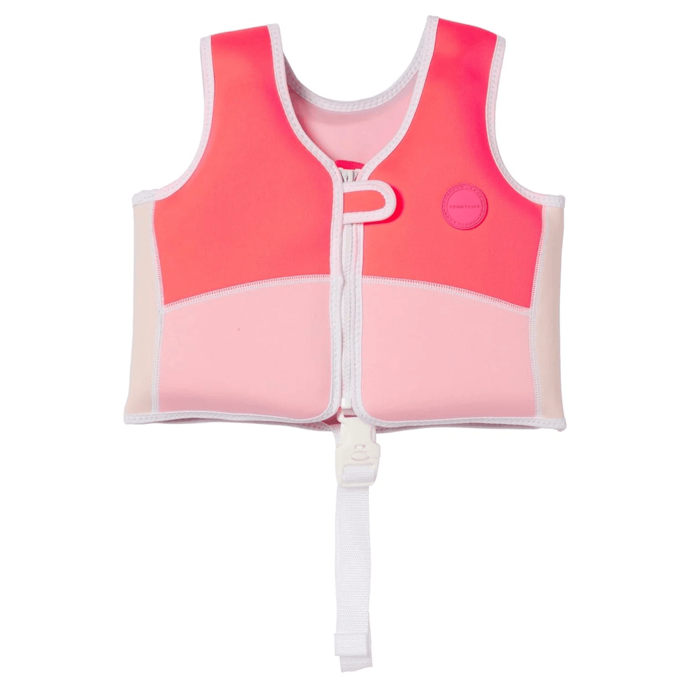SUNNYLiFE Kids Swim Vest 2-3 Neon Strawberry