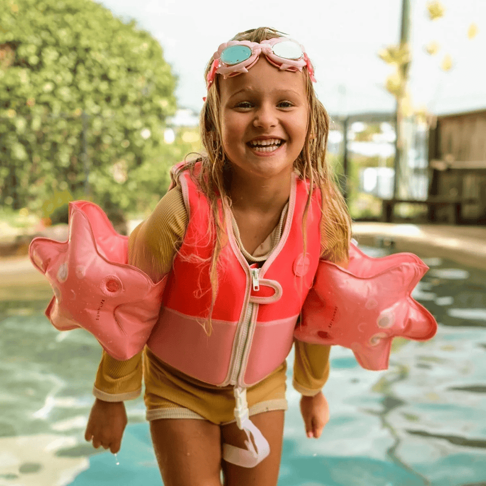 SUNNYLiFE Kids Swim Vest 2-3 Neon Strawberry