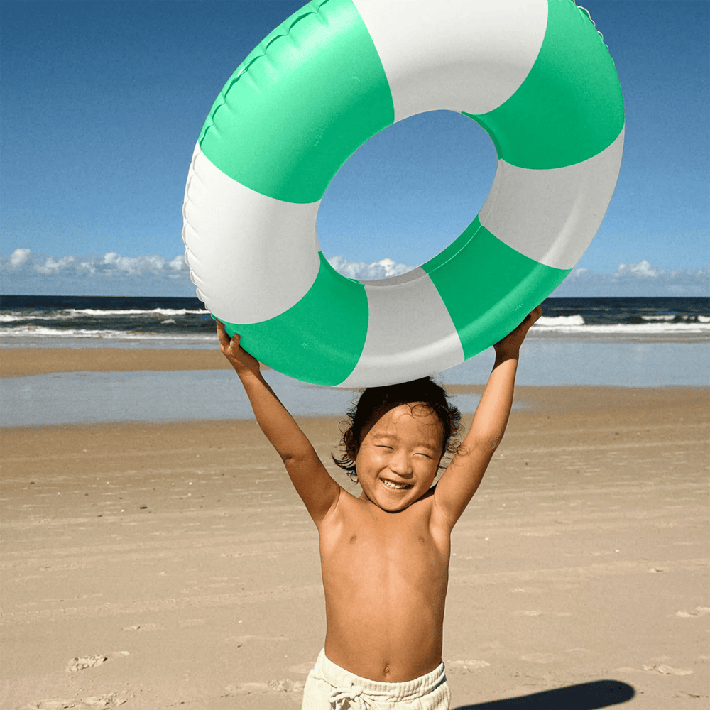 SUNNYLiFE Mini Tube Pool Ring Green Stripe