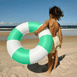 SUNNYLiFE Mini Tube Pool Ring Green Stripe