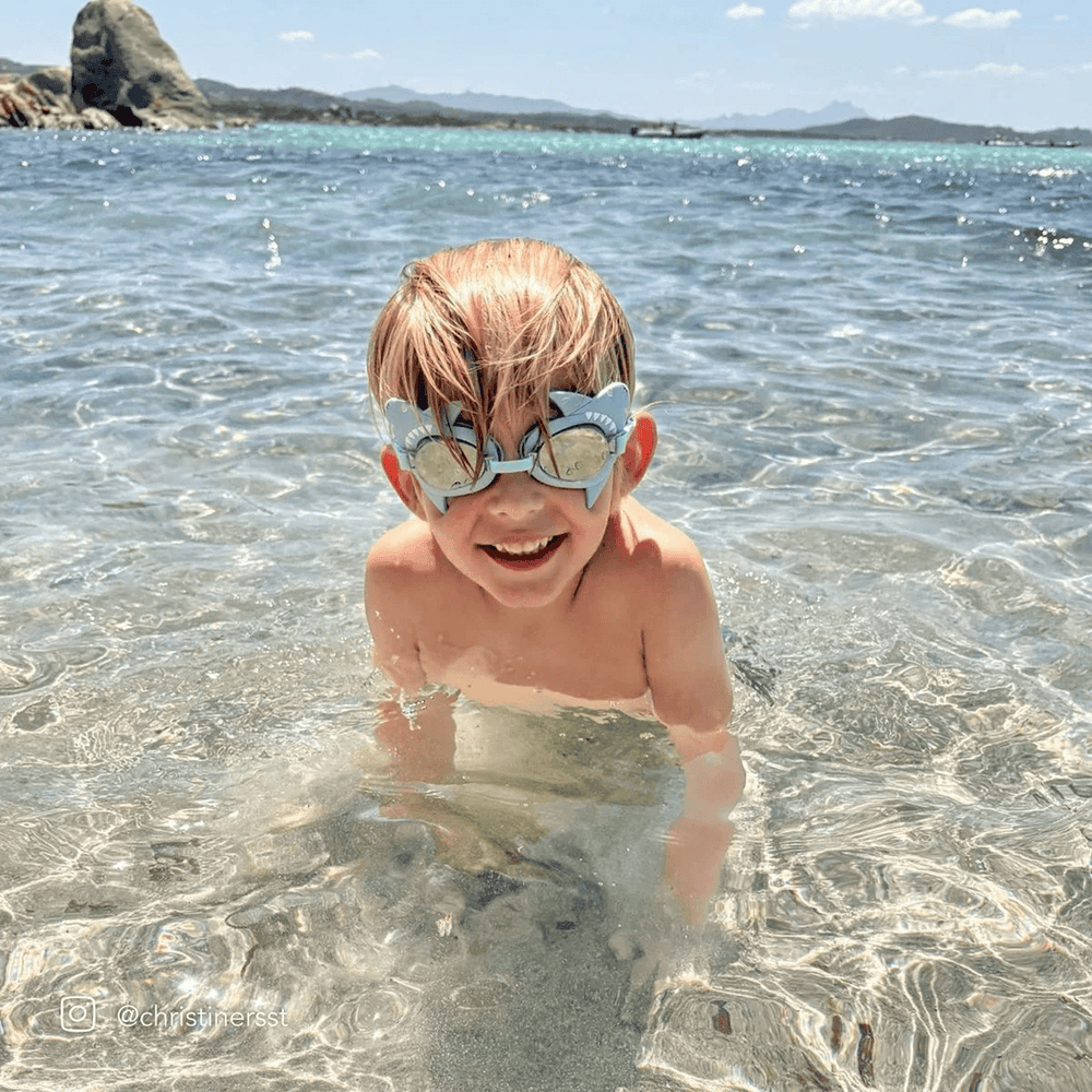 SUNNYLiFE Salty the Shark Mini Swim Goggles Aqua