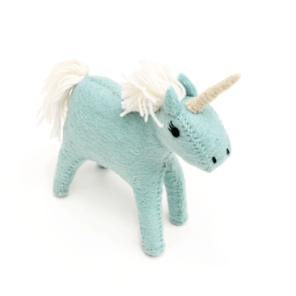 Tara Treasures Felt Blue Unicorn Toy