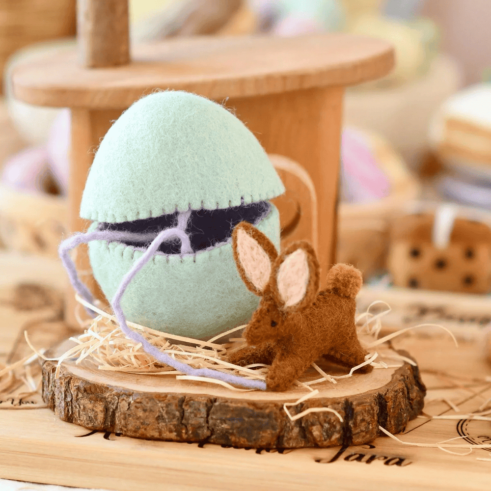 Tara Treasures Felt Surprise Egg with Brown Bunny Inside