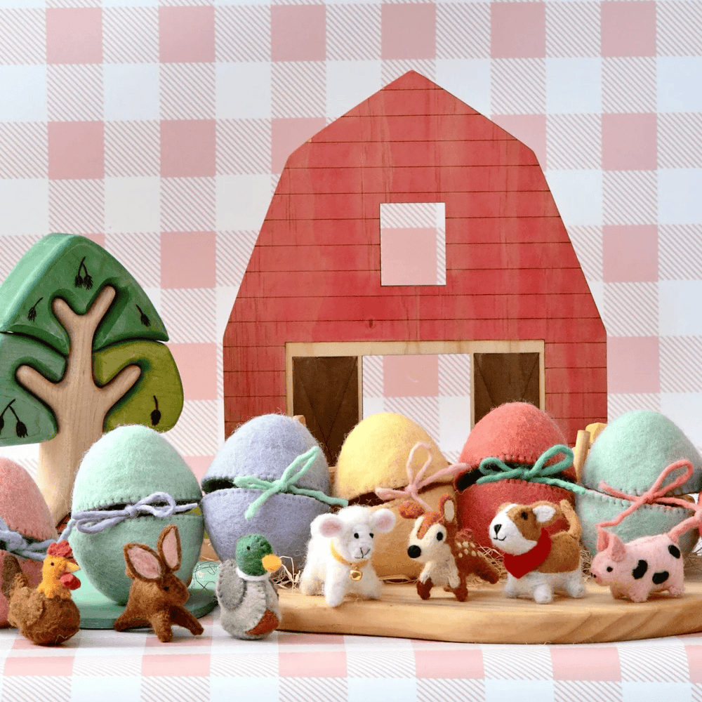 Tara Treasures Felt Surprise Egg with Brown Bunny Inside