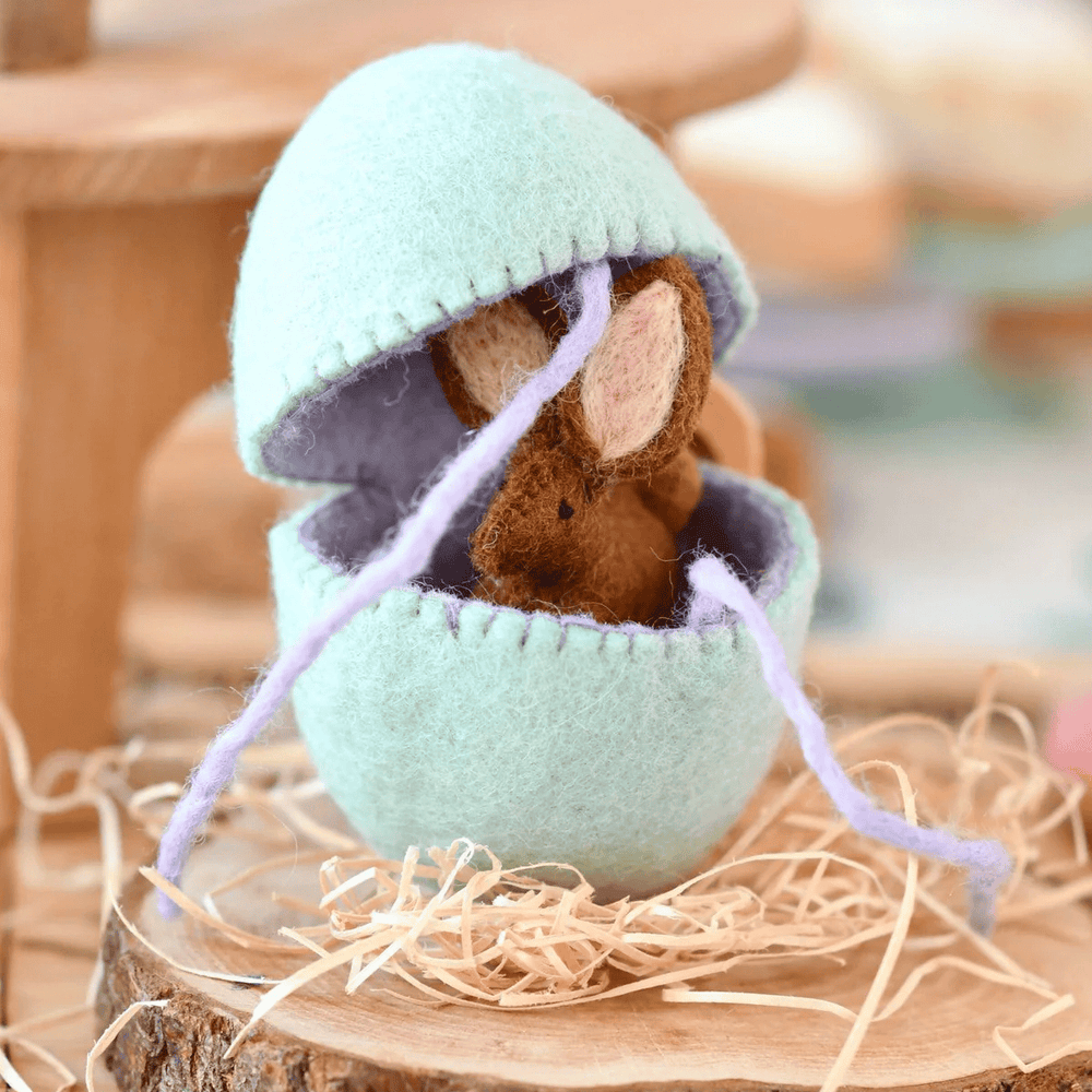 Tara Treasures Felt Surprise Egg with Brown Bunny Inside