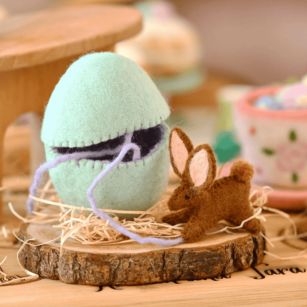 Tara Treasures Felt Surprise Egg with Brown Bunny Inside