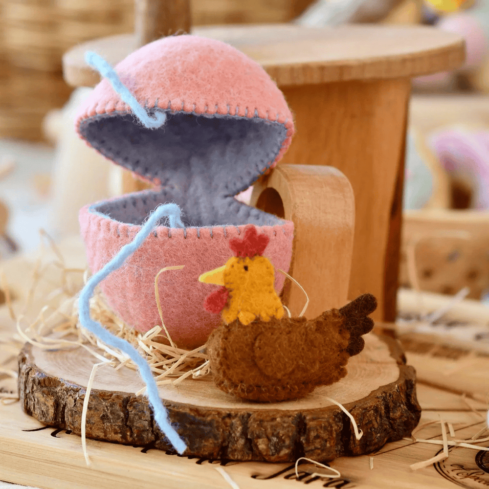 Tara Treasures Felt Surprise Egg with Hen Inside