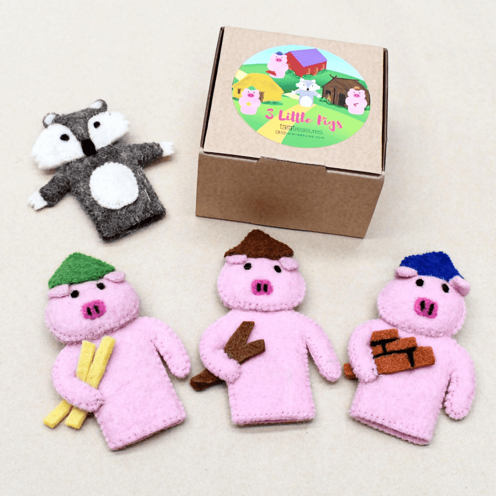 Tara Treasures The Three Little Pigs, Finger Puppet Set