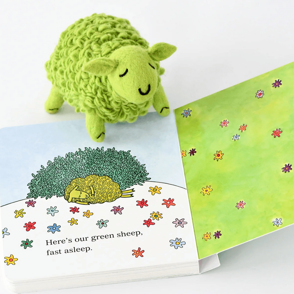 Tara Treasures Where Is The Green Sheep? Large Green Sheep Toy and Book Set
