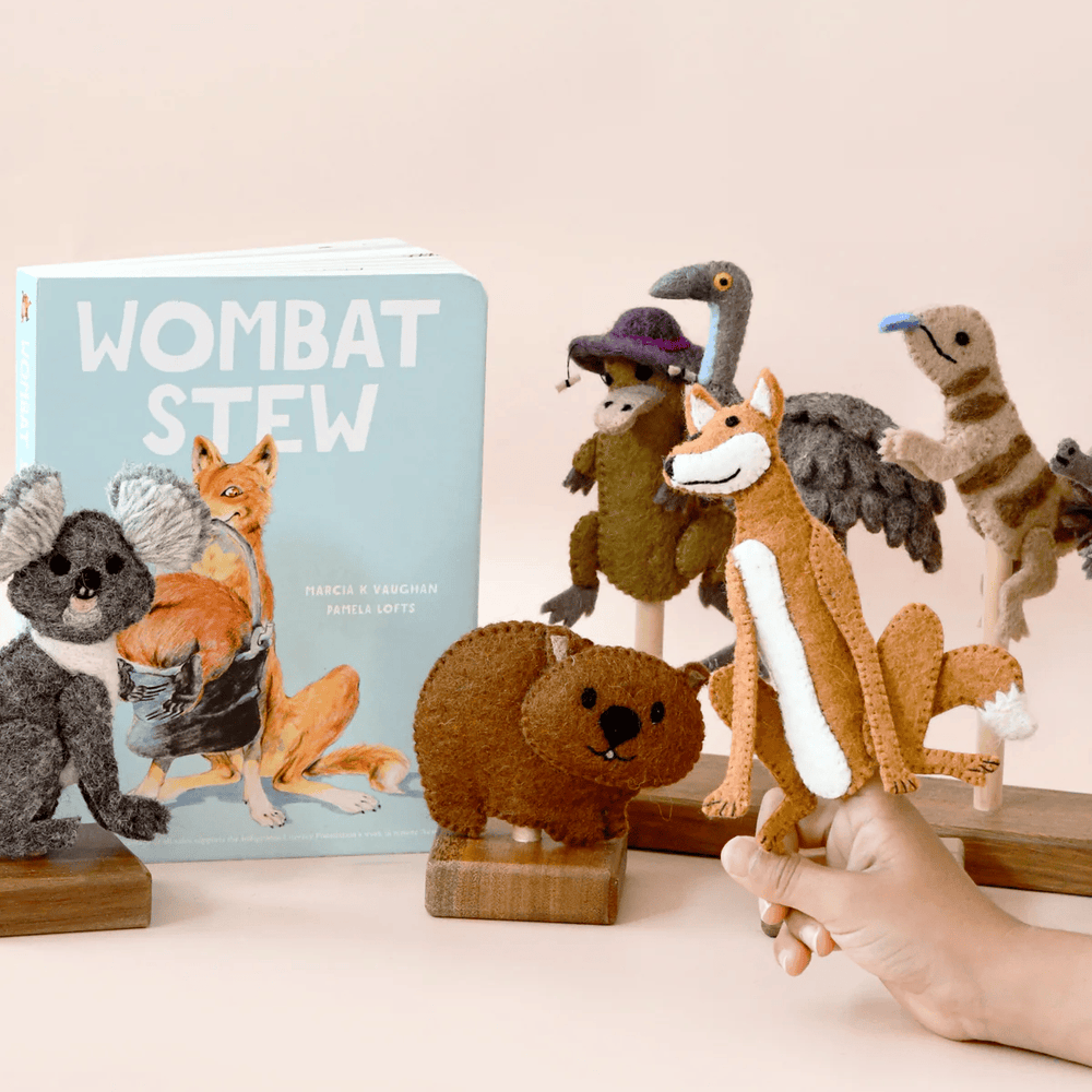 Tara Treasures Wombat Stew Finger Puppets Set