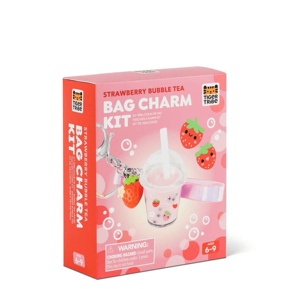 Tiger Tribe Bag Charm Kit - Strawberry Bubble Tea