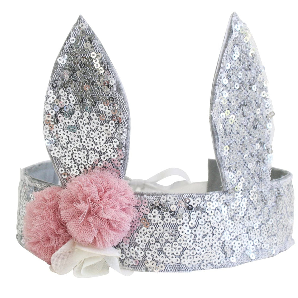 Alimrose Sequin Bunny Crown Silver
