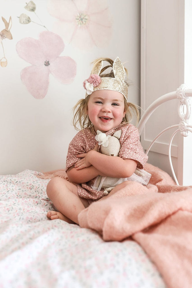 Alimrose Sequin Bunny Crown Gold