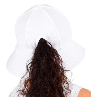 Bedhead Ponytail Bucket Hat with Strap - White