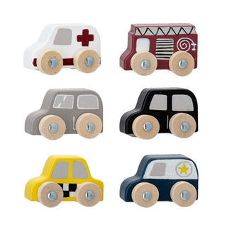Bloomingville Set of 6 Wooden Cars