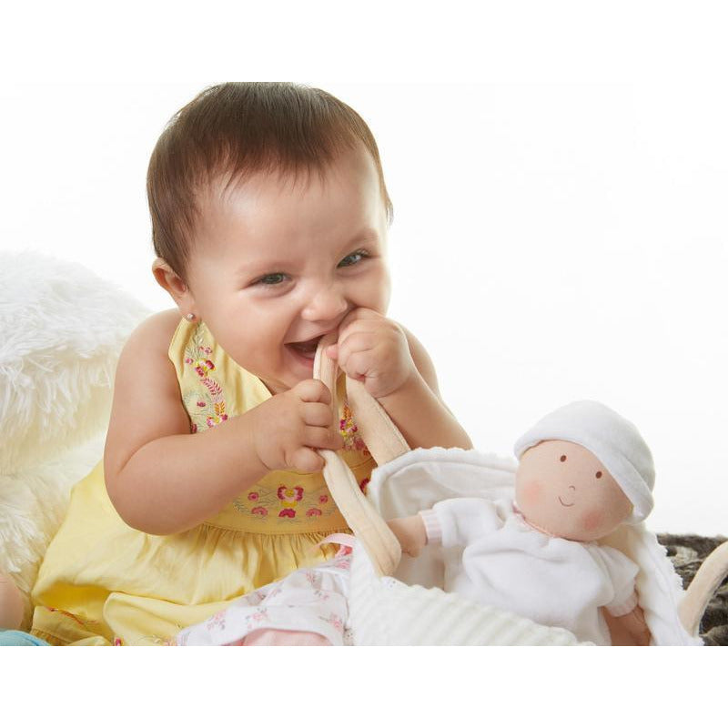 Bonikka Carry Cot With Baby Doll, Bottle & Blanket-