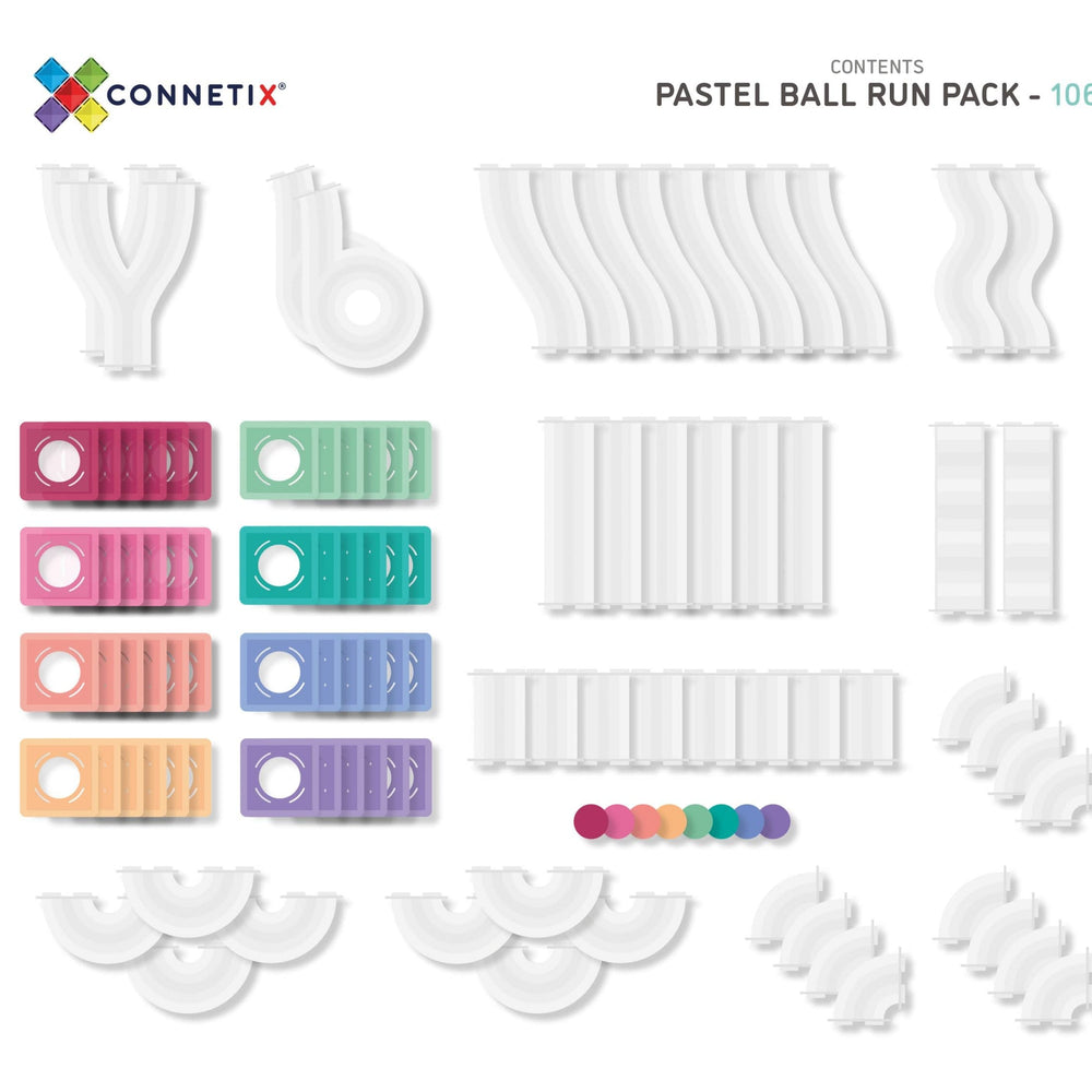 Connetix Pastel Ball Run Pack 106 Piece