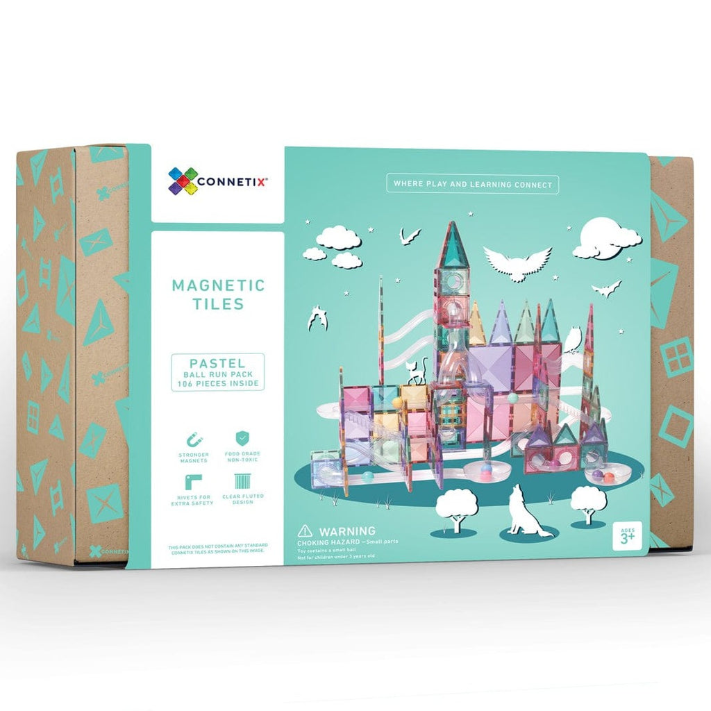 Connetix Pastel Ball Run Pack Magnetic Tiles, 106 Pieces main image 1