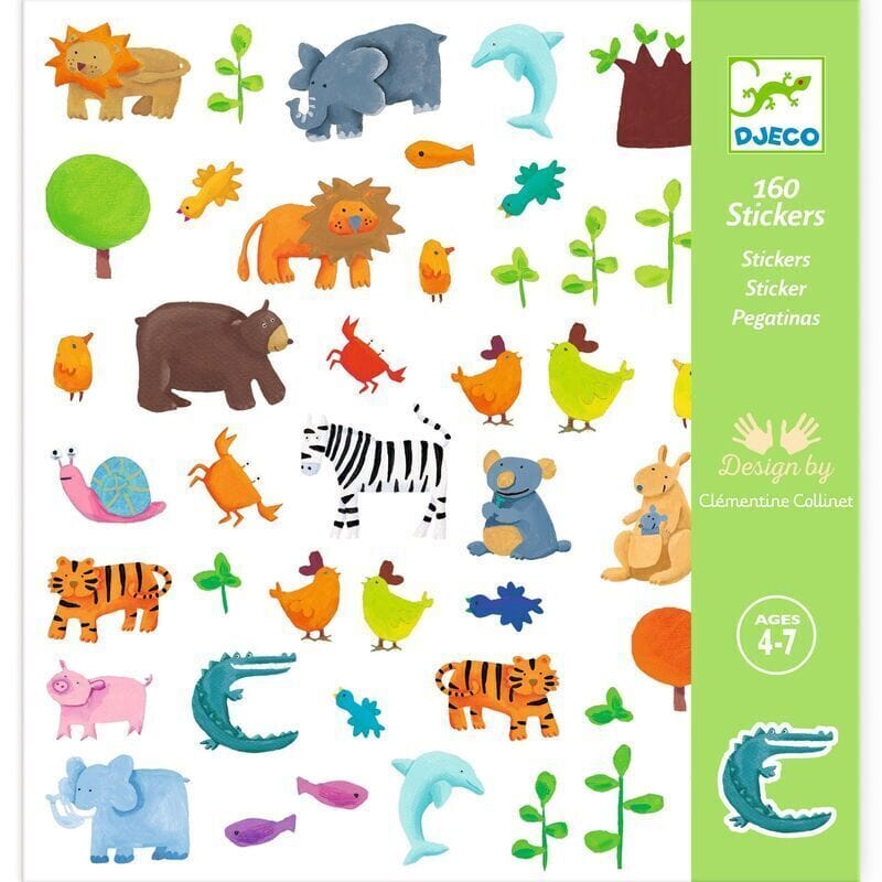 Djeco 160pc Animals Stickers