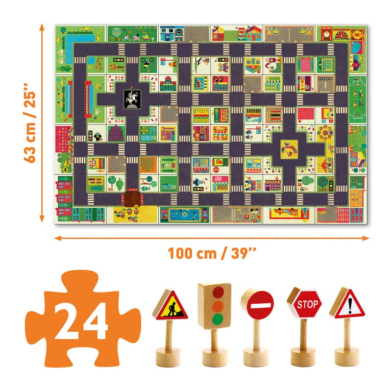 Djeco City Road 24pc Giant Puzzle