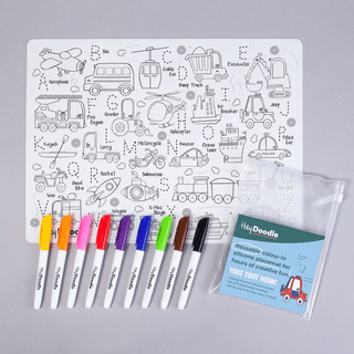 HeyDoodle Reusable Silicone Drawing Mat Toot Toot Honk