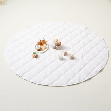 130cm Quilted Cotton Playmat White